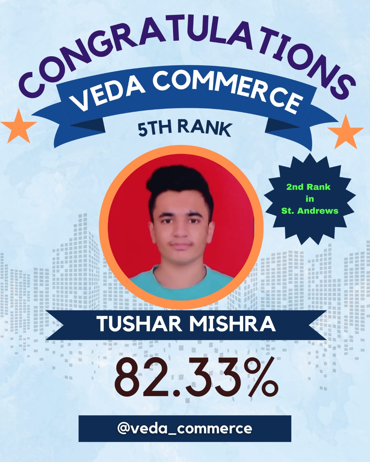 TUSHAR MISHRA 5th Rank