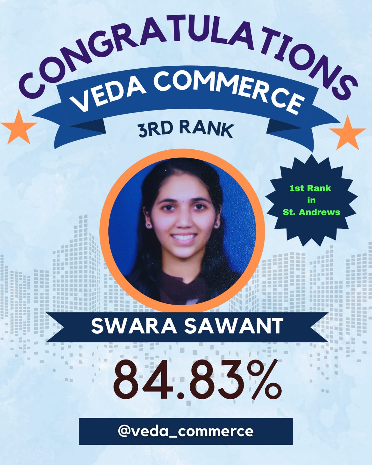 SWARA SAWANT 3rd Rank